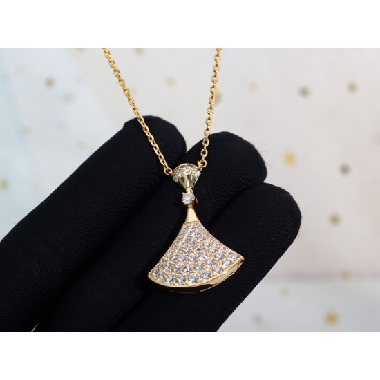 Bvlgari Full Diamond Skirt Shaped Necklace