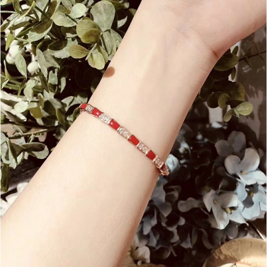 Bvlgari Red Agate Snake Bracelet