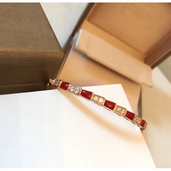 Bvlgari Red Agate Snake Bracelet