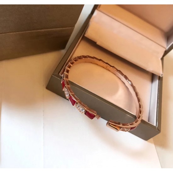 Bvlgari Red Agate Snake Bracelet