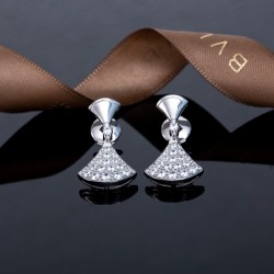 Bvlgari Diamond Studded Fan Earrings