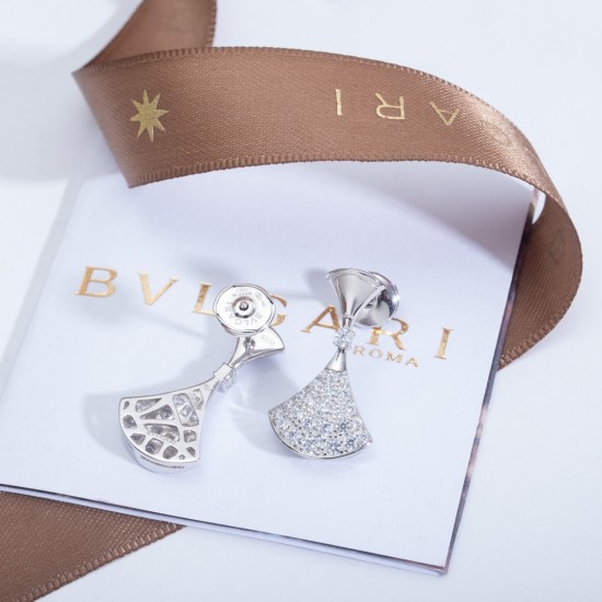 Bvlgari Diamond Studded Fan Earrings