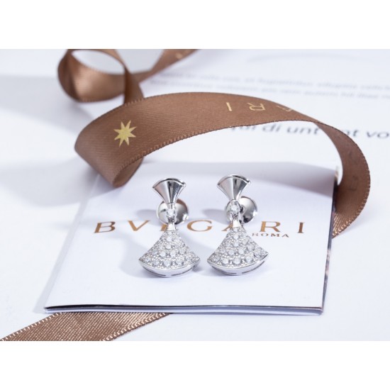 Bvlgari Diamond Studded Fan Earrings