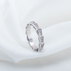 Bvlgari Full Diamond Snake Bone Ring