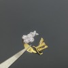 LV Colored Diamond Set Letter Ring