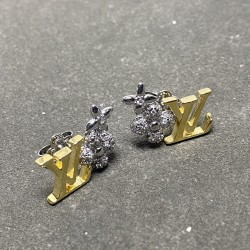 LV Colored Diamond Letter Earrings