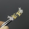 LV Colored Diamond Letter Earrings