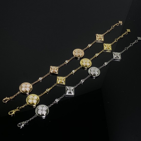 LV Four Flower Full Diamond Bracelet