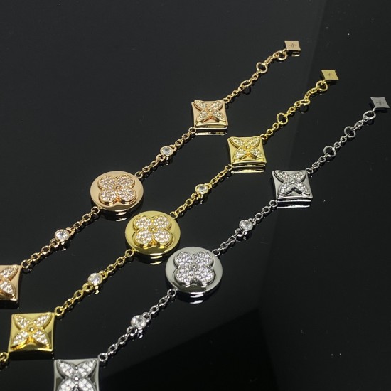 LV Four Flower Full Diamond Bracelet