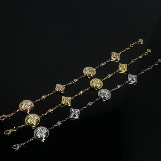 LV Four Flower Full Diamond Bracelet