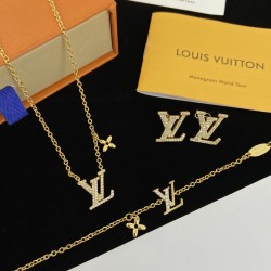 LV Necklace/Bracelet/Earrings 3in1 Set