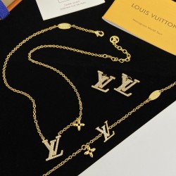 LV Necklace/Bracelet/Earrings 3in1 Set