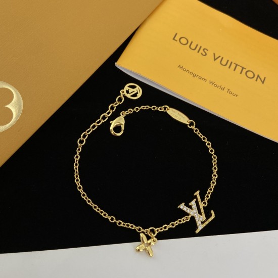 LV Necklace/Bracelet/Earrings 3in1 Set