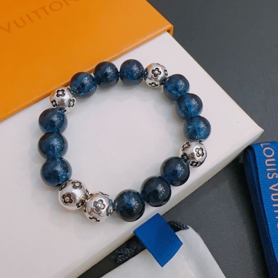 LV Blue Agate Thai Silver Bracelet