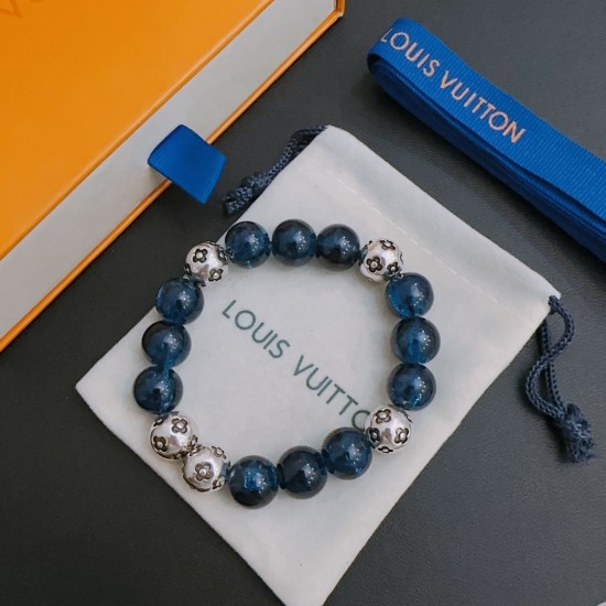 LV Blue Agate Thai Silver Bracelet