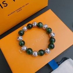 LV Green Agate Thai Silver Bracelet