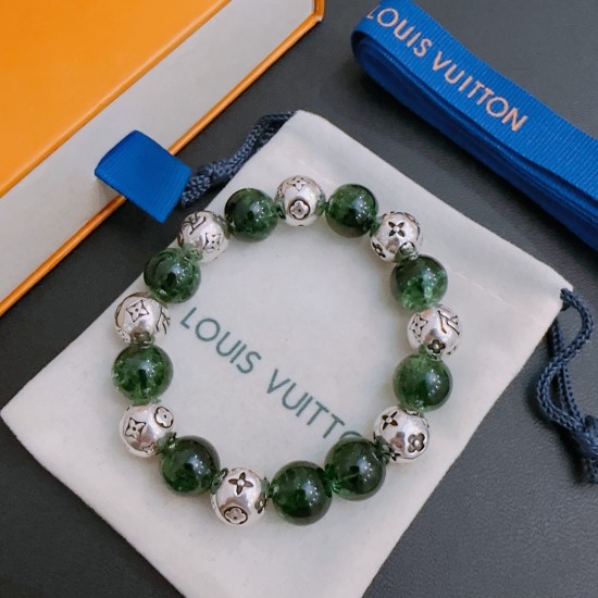 LV Green Agate Thai Silver Bracelet