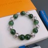 LV Green Agate Thai Silver Bracelet