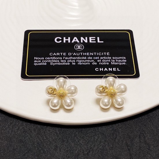 Chanel Minimalist Style Flower Earrings