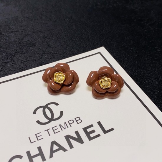 Chanel Camellia Flower Earrings