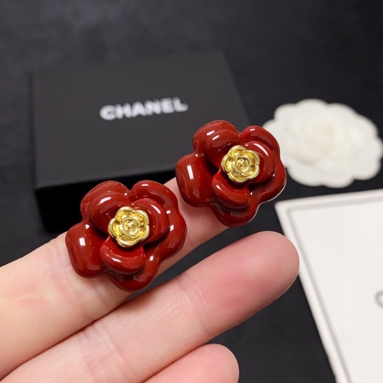 Chanel Camellia Flower Earrings