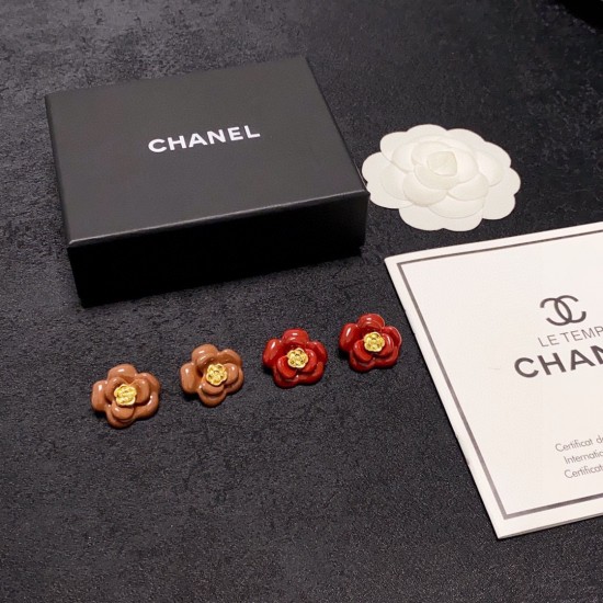 Chanel Camellia Flower Earrings