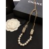 Chanel Letter Pearl Necklace