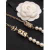 Chanel Letter Pearl Necklace