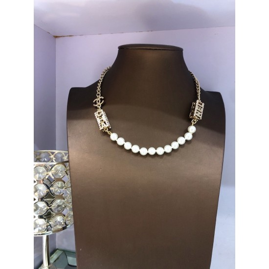 Chanel Letter Pearl Necklace