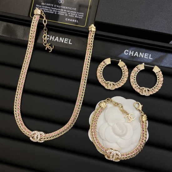 Chanel Necklace/Bracelet/Earrings 3in1 Set