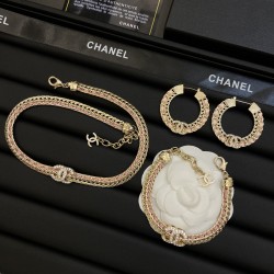 Chanel Necklace/Bracelet/Earrings 3in1 Set