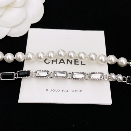 Chanel Elongated Diamond Pearl Collar