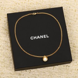 Chanel Pearl Logo Necklace