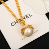 Chanel Pearl Logo Necklace