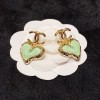 Chanel Peach Heart CC Earrings