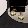 Chanel Peach Heart CC Earrings