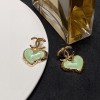 Chanel Peach Heart CC Earrings