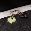 Chanel Peach Heart CC Earrings