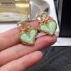 Chanel Peach Heart CC Earrings