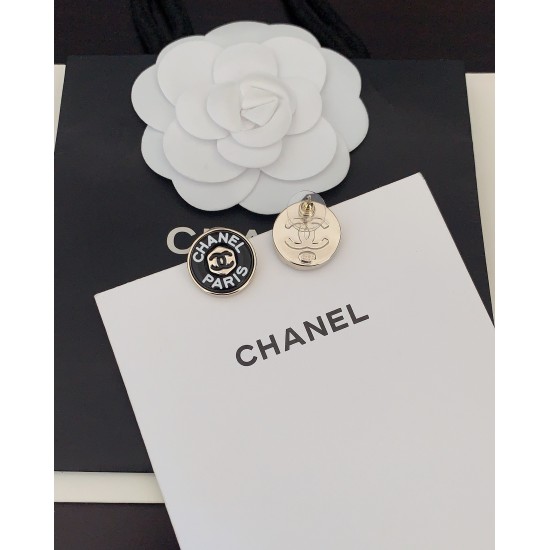 Chanel Circular Letter Earrings