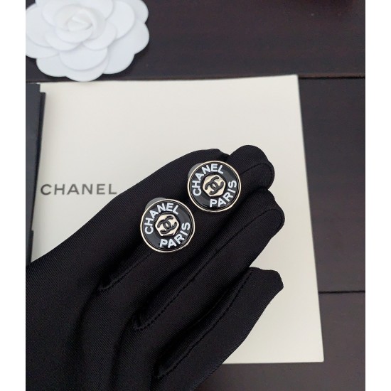 Chanel Circular Letter Earrings