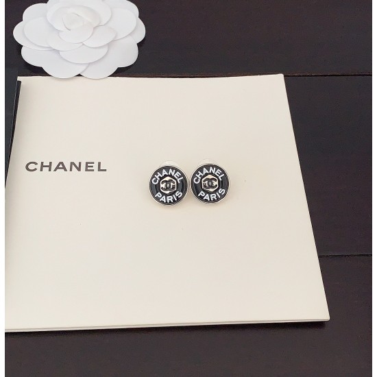 Chanel Circular Letter Earrings