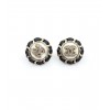 Chanel Black Round Earrings