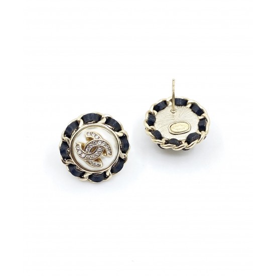 Chanel Black Round Earrings