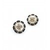 Chanel Black Round Earrings