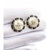 Chanel Black Round Earrings