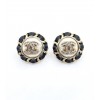 Chanel Black Round Earrings