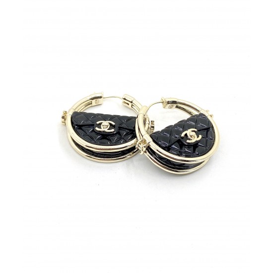 Chanel Black Bag Earrings