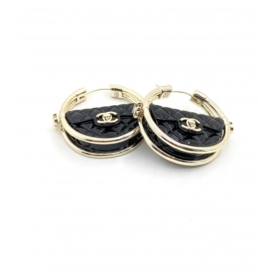 Chanel Black Bag Earrings