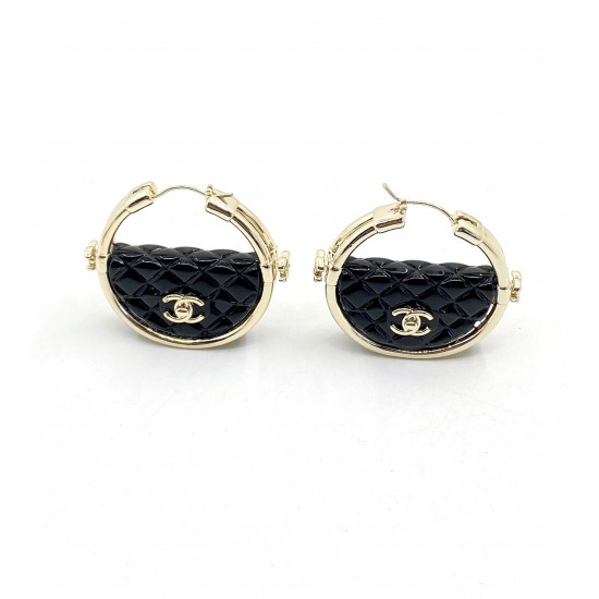 Chanel Black Bag Earrings